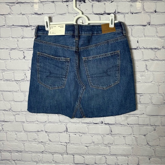 American Eagle Outfitters Distressed Blue Mini Skirt Size 4 - Picture 2 of 3